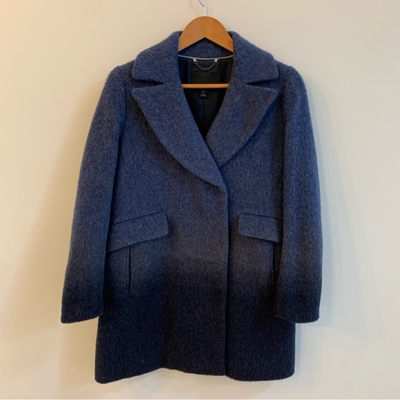 Banana Republic Navy Blue Ombre Wool Blend Coat Small Petite - Picture 2 of 9